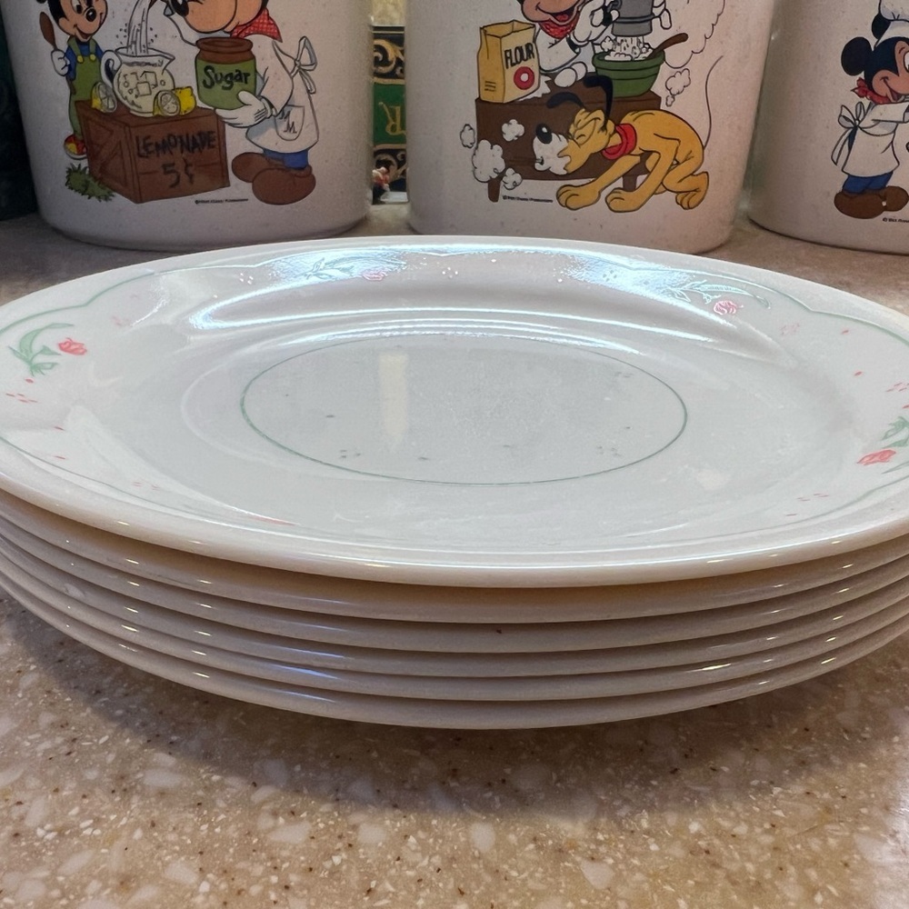 Set of 6 CORELLE CALICO ROSE 7.25 Salad or Bread small plates - Picture 10 of 16